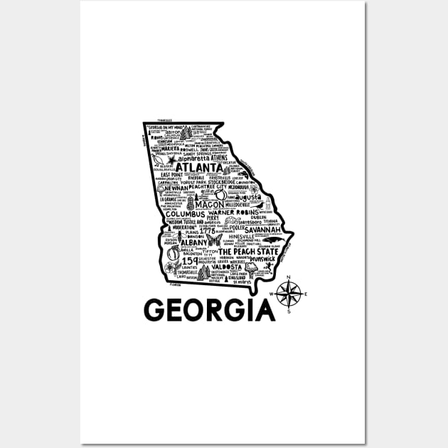 Georgia Map Wall Art by fiberandgloss